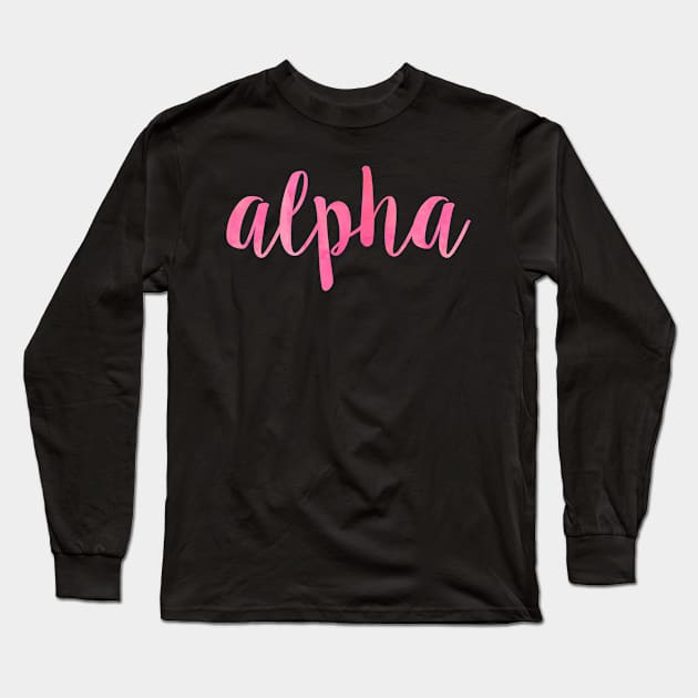 Pink Alpha Long Sleeve T-Shirt by lolosenese